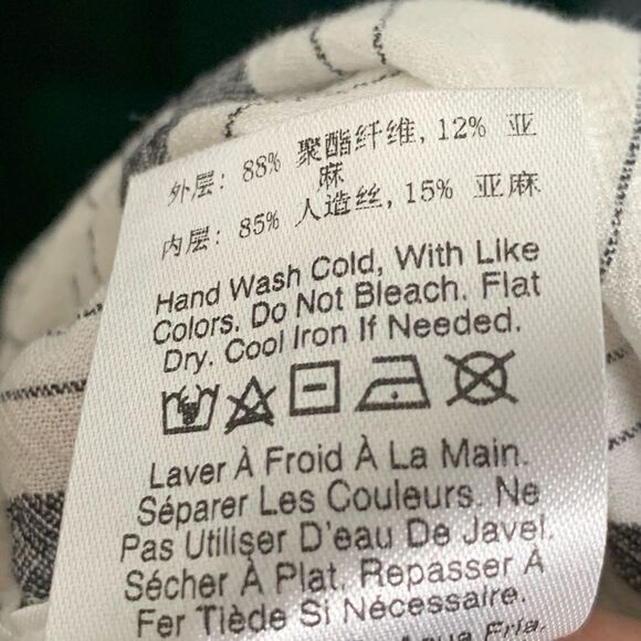 DKNY Short Sleeve V Neck Top With Striped Underlay - Picture 6 of 8